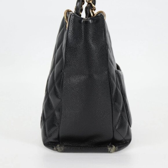 CHANEL Matelasse COCO Mark Chain Tote Bag Caviar Skin Black - Picture 3 of 16